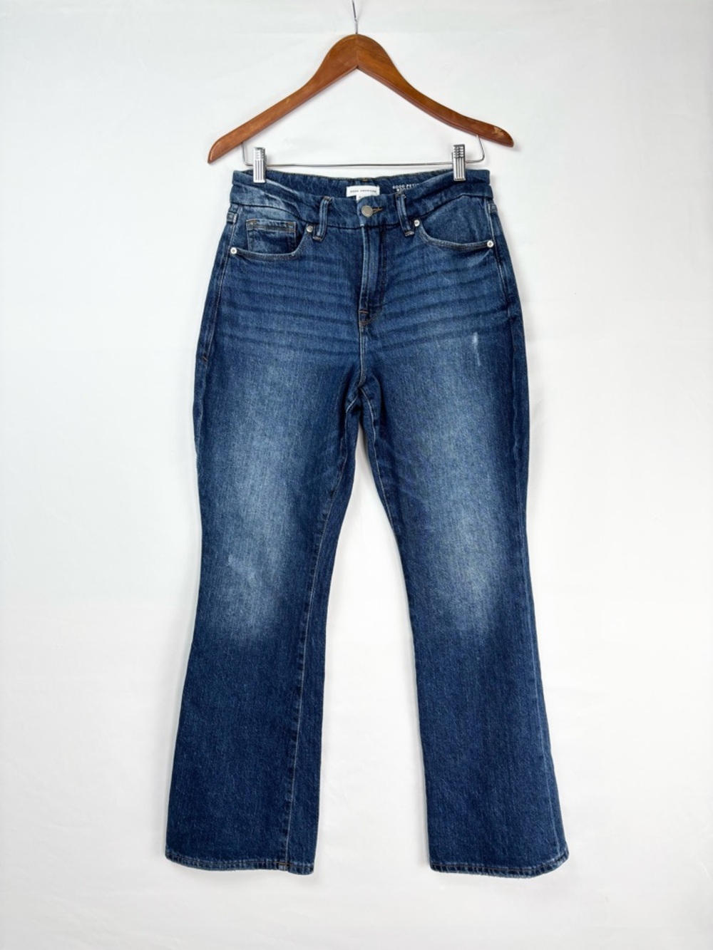 Good American Good Petite Boot Jeans in Indigo704 Dark Wash Size 28 Mid Rise